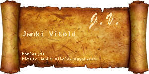 Janki Vitold névjegykártya